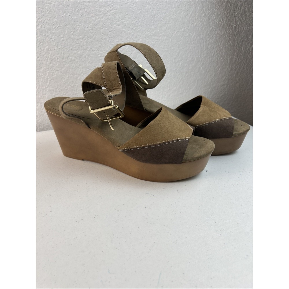 Cato Brown Wedge Sandals Size 11 Ankle Strap, Heel